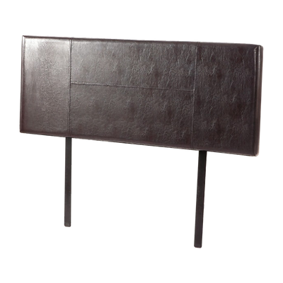Queen Size | PU Leather Bed Headboard Bedhead (Brown) with stitched design for bedroom furniture from Bedzy.