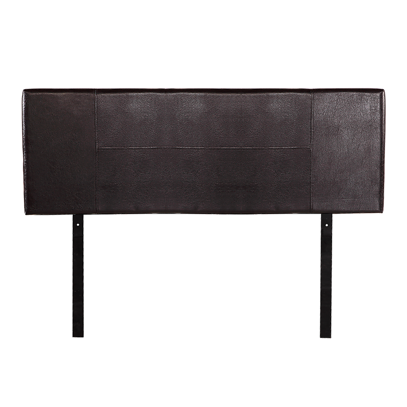 Queen Size | PU Leather Bed Headboard Bedhead (Brown) with stitched design for stylish bedroom furniture by Bedzy.