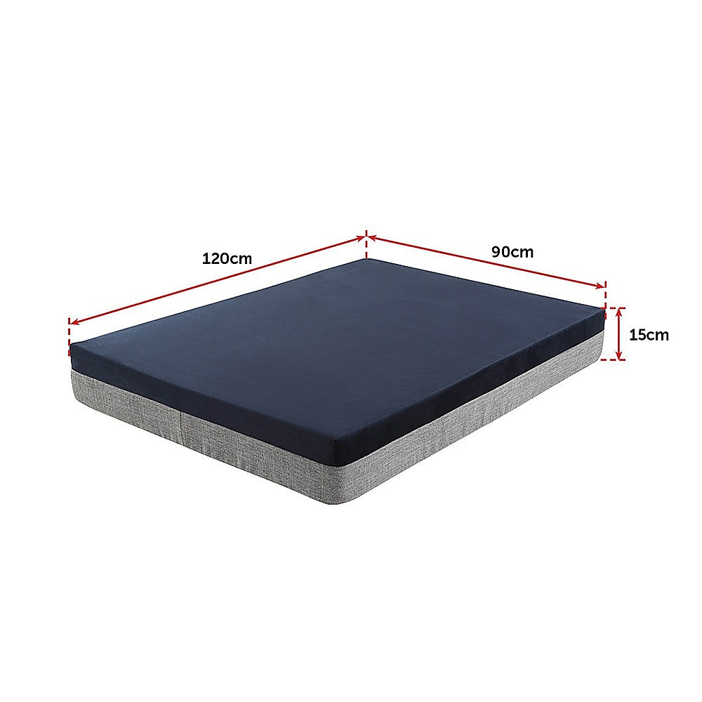 Memory Foam Dog Bed 15CM Thick Large Orthopedic Dog Pet Beds Waterproof Big in navy and gray with size dimensions shown