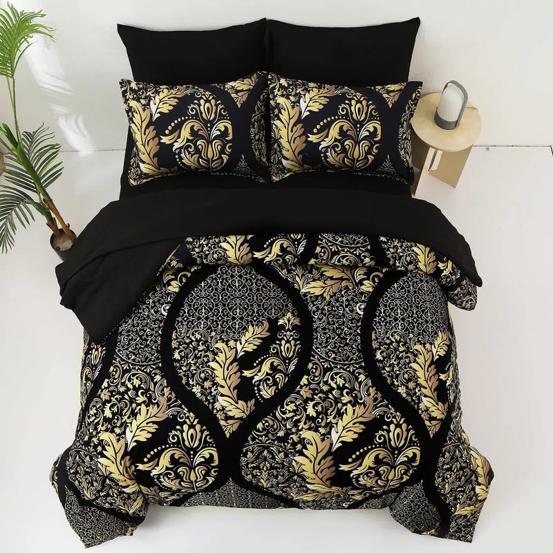 Regal Elegance Black and Gold 3 Pc Comforter & Pillow Cover Set KING-8