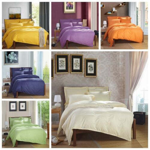 100% cotton Premium Doona Duvet Quilt Cover Set with Soft Pillowcases - yellow-Single displayed on bed with natural light and bedroom decor
