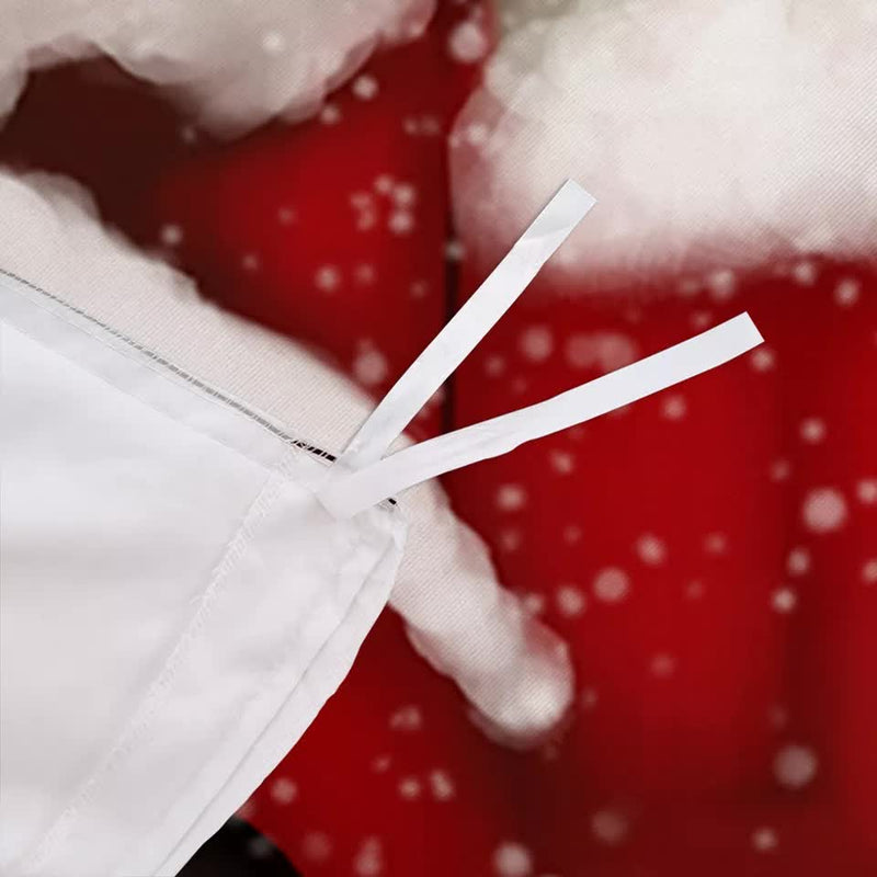 Close-up of corner ties on the Elegant Touch Solid Color Duvet Cover Set - Easy Care-Queen against festive background