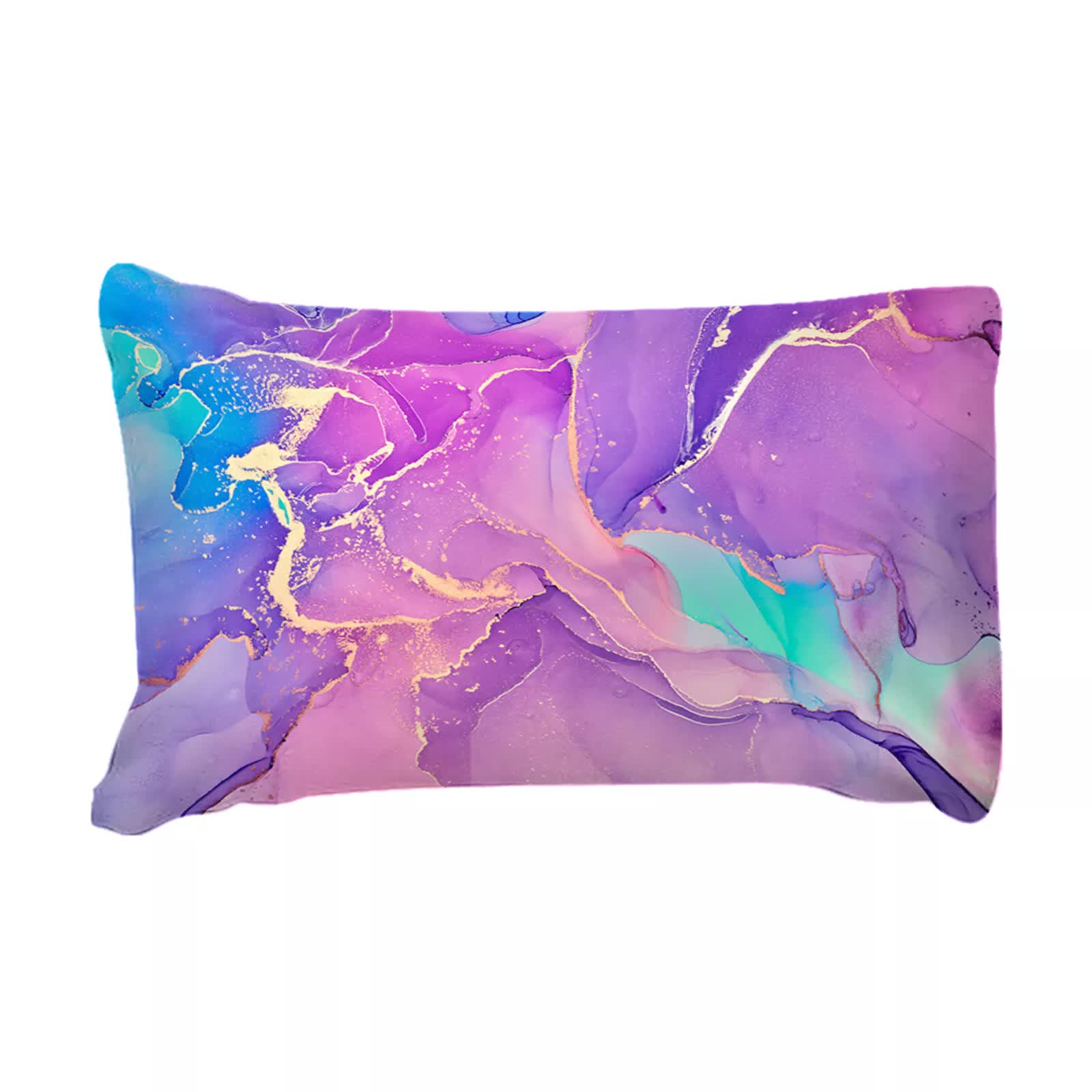 Modern Stripes Duvet Cover Set - Wrinkle-Resistant Material-King pillowcase with abstract purple and blue watercolor pattern