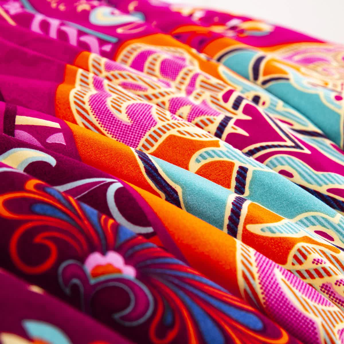 Close-up of vibrant multicolor fabric detail from Aesthetic Glow Floral 3‑Piece Comforter Set with Matching Shams