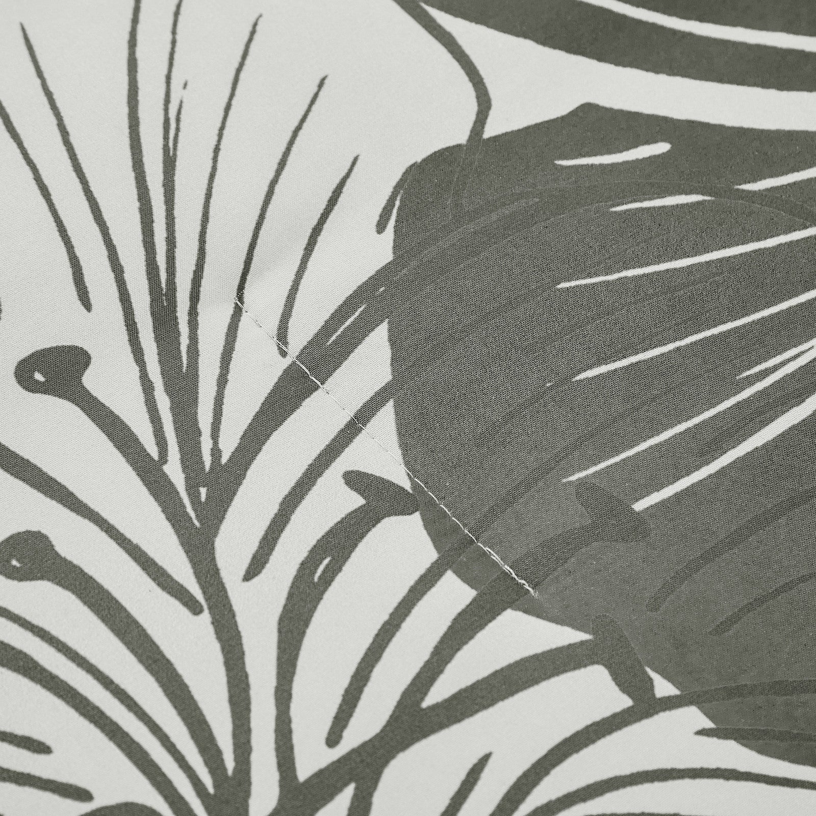 Close-up of green floral pattern on the Floral Comforter Set, King Size, Green Floral 3-Piece Bedding, Lightweight Microfiber