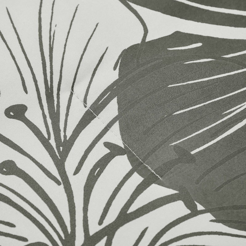 Close-up of green floral pattern on the Floral Comforter Set, King Size, Green Floral 3-Piece Bedding, Lightweight Microfiber