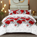 Luxurious rose Soft white 3 Pc Comforter & Pillow Cover Set