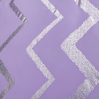 Soft Purple Comforter Set, King Size, Cozy 3-Piece Bedding with Pillowcases featuring textured silver zigzag pattern close-up