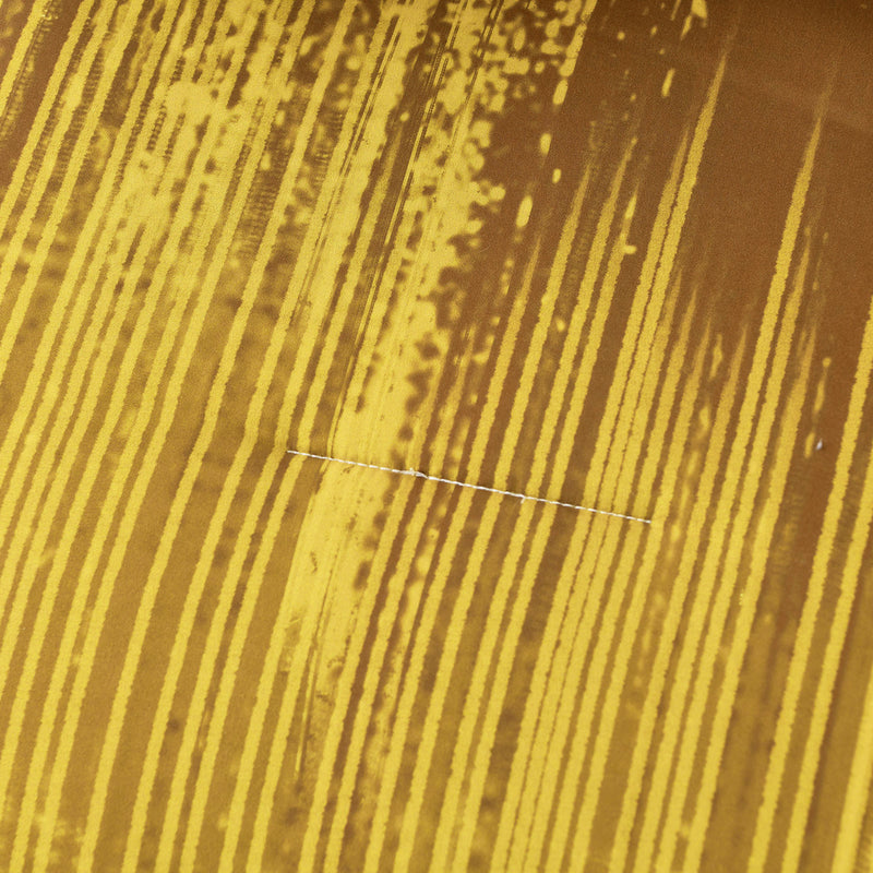 Close-up of the striped yellow fabric detail on the Floral Stripes Comforter Set, King Size, Cozy 3-Piece Bedding with Pillowcases