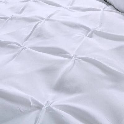 Minimal Mood white Comforter Collection – Modern 3‑Piece Set with soft textured stitching and smooth breathable fabric close-up view