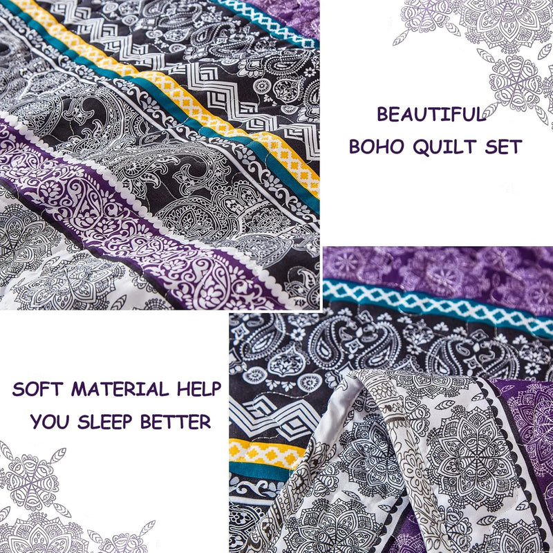 Aesthetic Quilted Bedspread and Pillowcases Set: Unify Your Bedroom's Look - Queen size-6