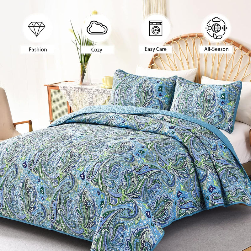 Richly Textured Quilted Coverlet and Pillowcases Set: Embrace the Comfort - Queen size-3