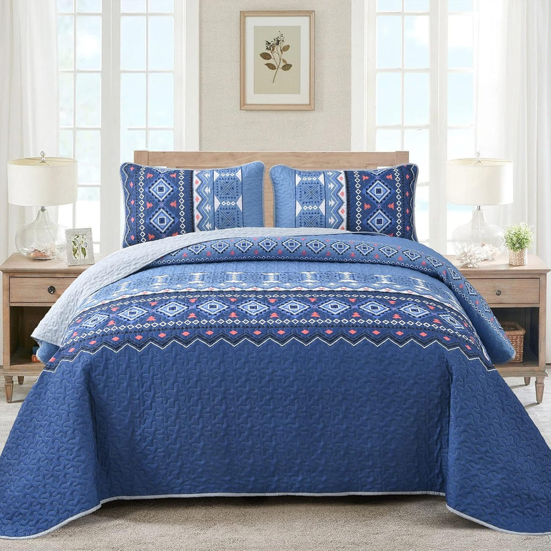 Nature Lover's Quilted bedspread and pillowcovers set: Inspired by the Outdoors - Queen size-2