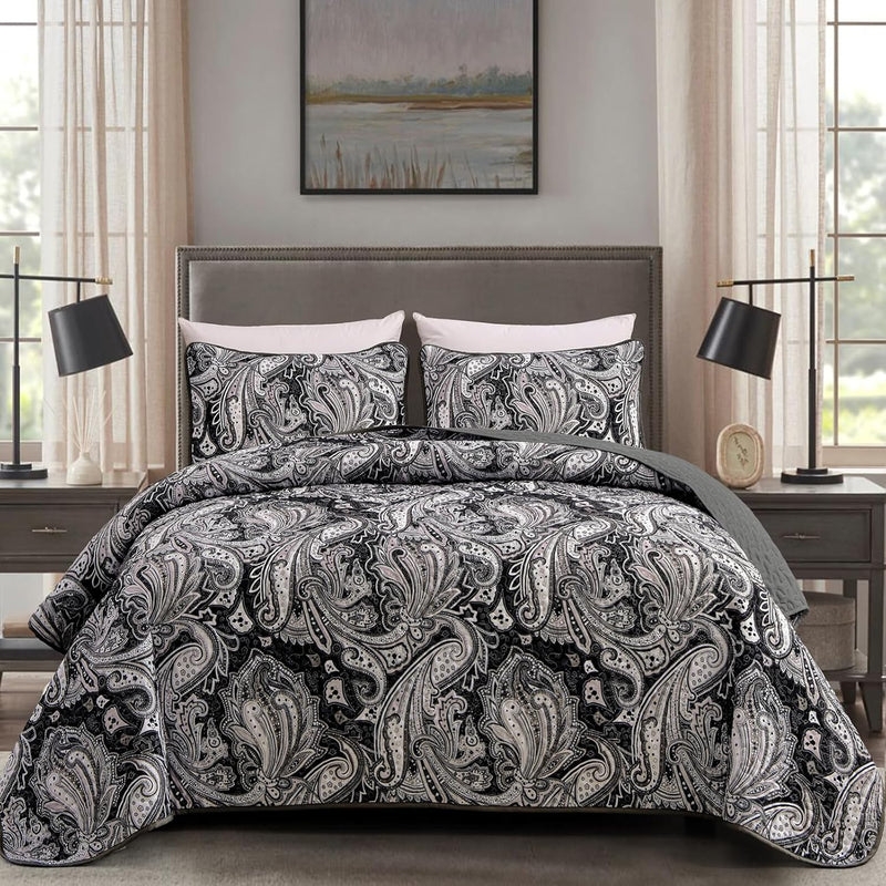 Artful Quilted Coverlet and Pillowcases Set: Beauty in Every Stitch - Queen size-1