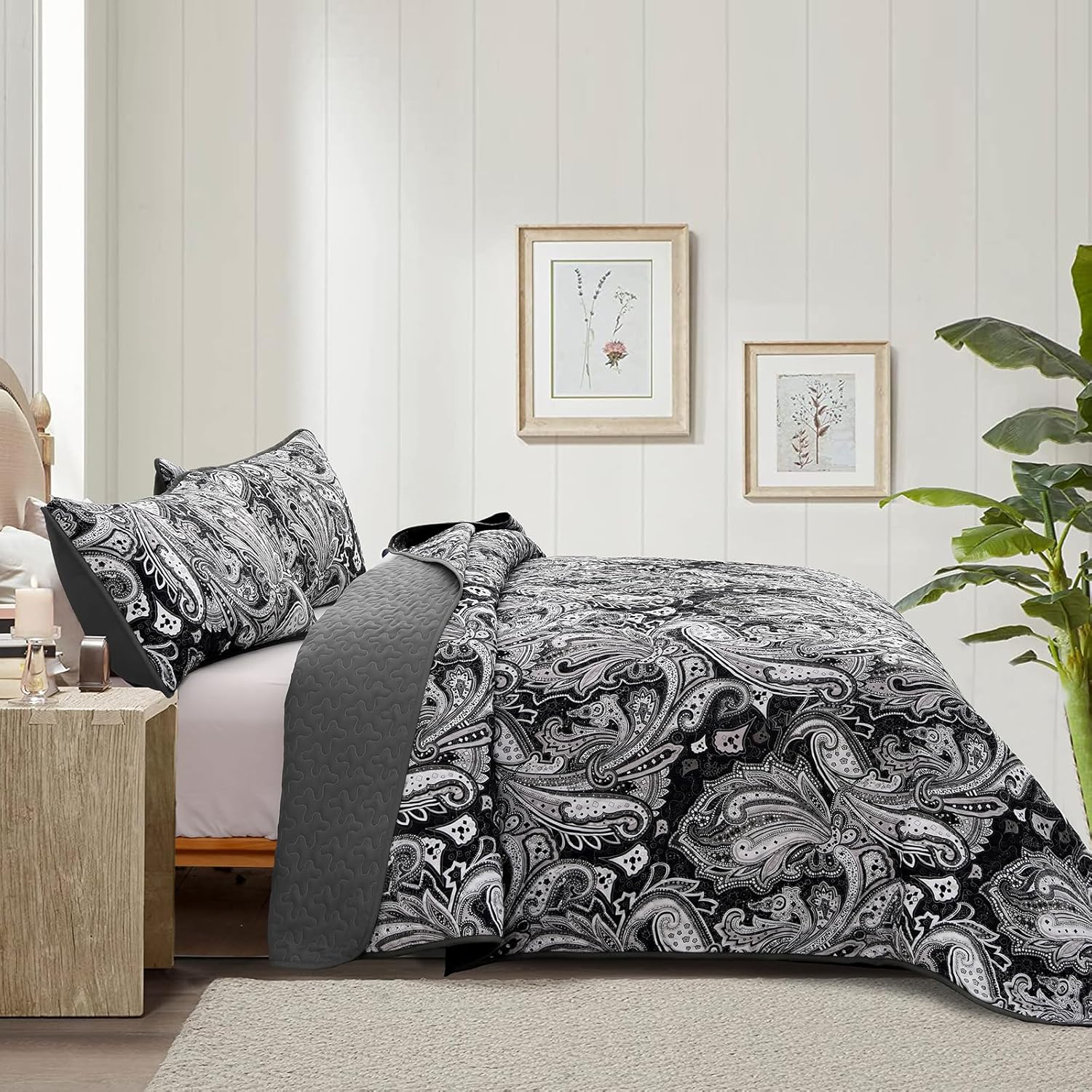 Artful Quilted Coverlet and Pillowcases Set: Beauty in Every Stitch - Queen size-2