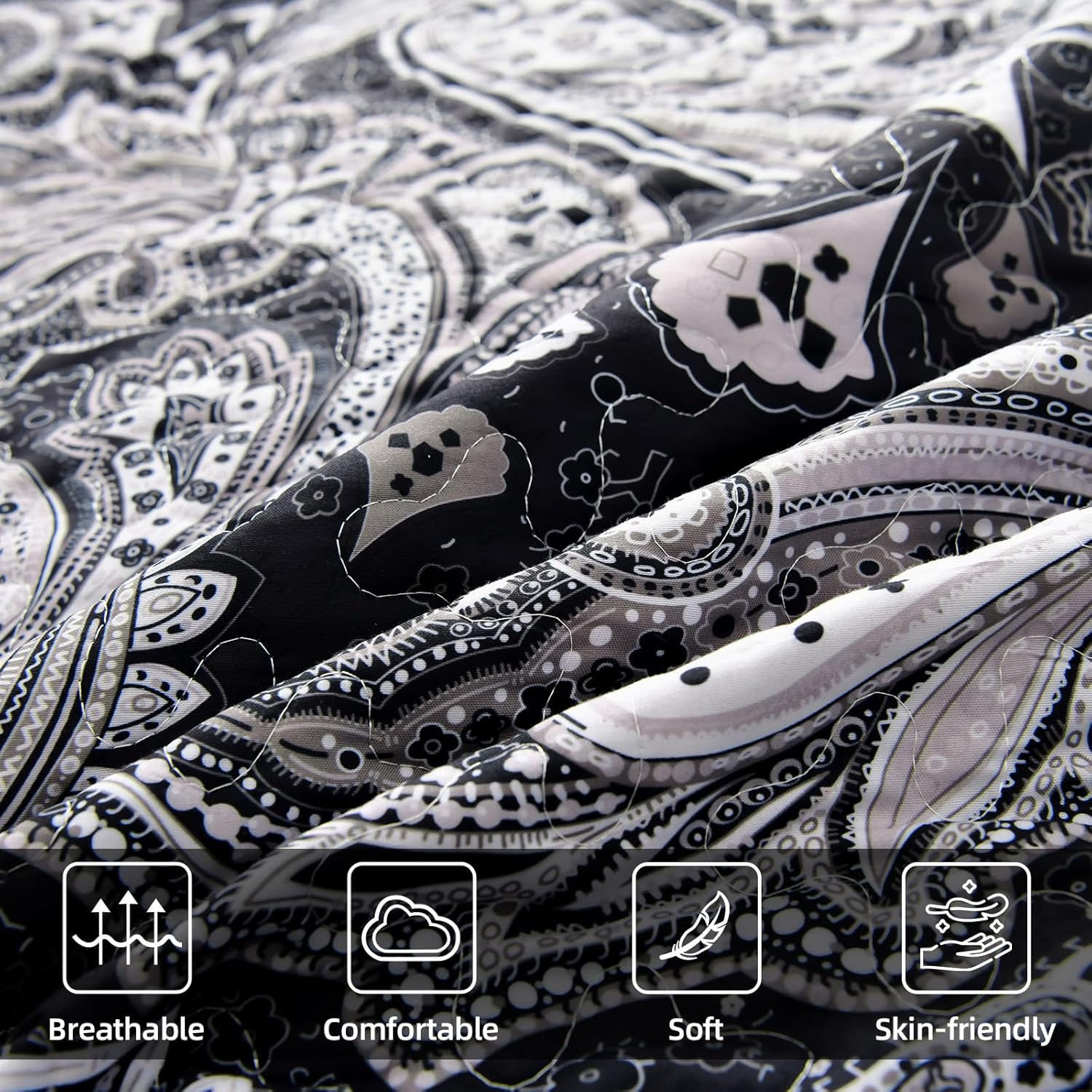 Artful Quilted Coverlet and Pillowcases Set: Beauty in Every Stitch - Queen size-5