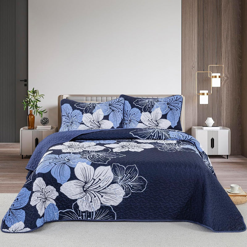 Lavish Quilted Coverlet and Pillowcases Set: Luxurious Comfort for Your Bed - Queen size-1