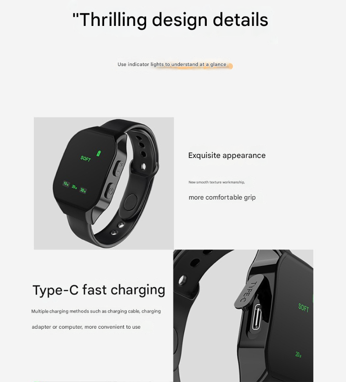 Pink Smart Microcurrent Wristband Sleep Aid - Wearable Sleep Assistance Device with LED display and Type-C fast charging port