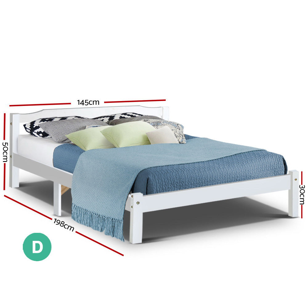 Gibson Wooden Double Bed Frame White