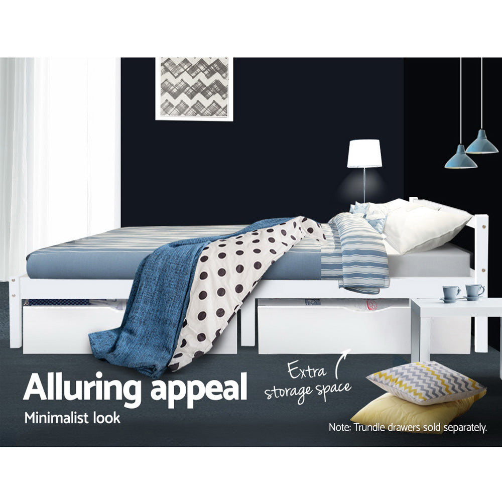 Gibson Wooden King Single Bed Frame White