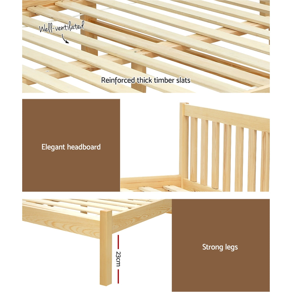 Bribie Wooden Double Bed Frame