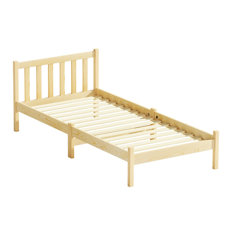 Bribie Wooden Single Bed Frame with natural finish and slatted base, minimalist design for bedroom furniture by Bedzy