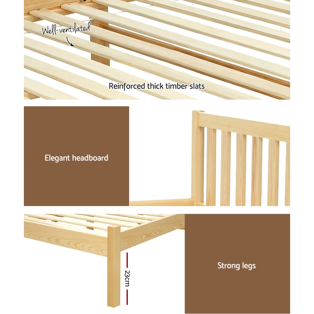 Bribie Wooden Single Bed Frame