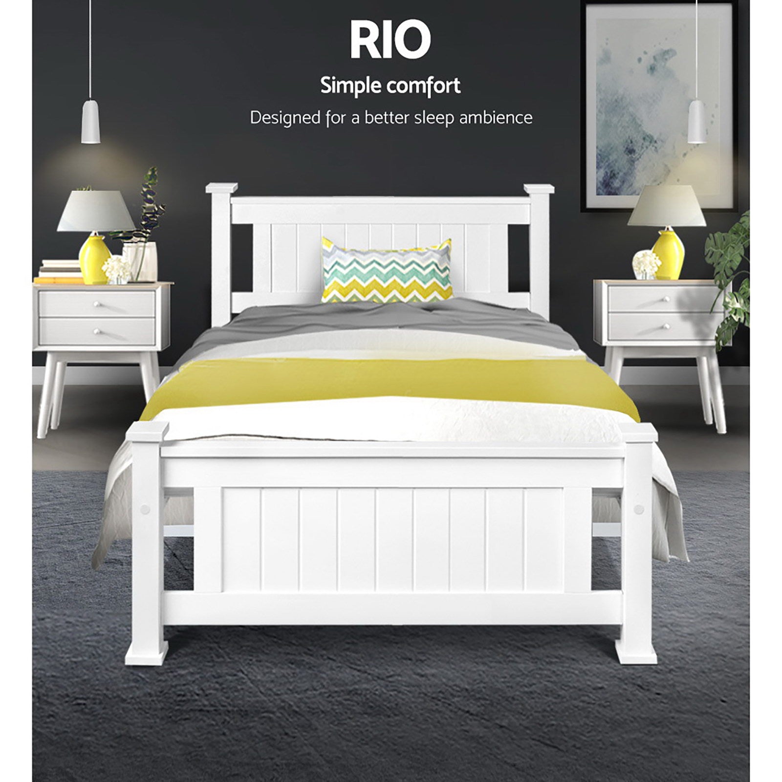 Cottesloe Wooden Single Bed White