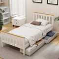 Sundale Single Bed Frame with Two Storage Drawers – White & Pine