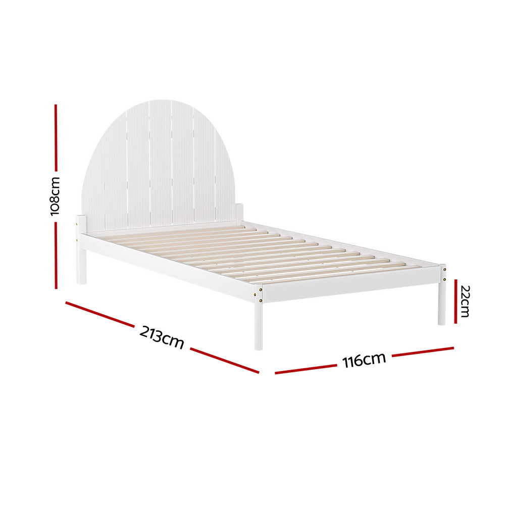 Daly King Single Wooden Bed Frame White