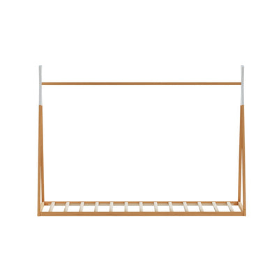 Low-set Teepee Style Single Wooden Bed Frame Pine in solid pine wood with slatted base and teepee design for kids bedroom furniture
