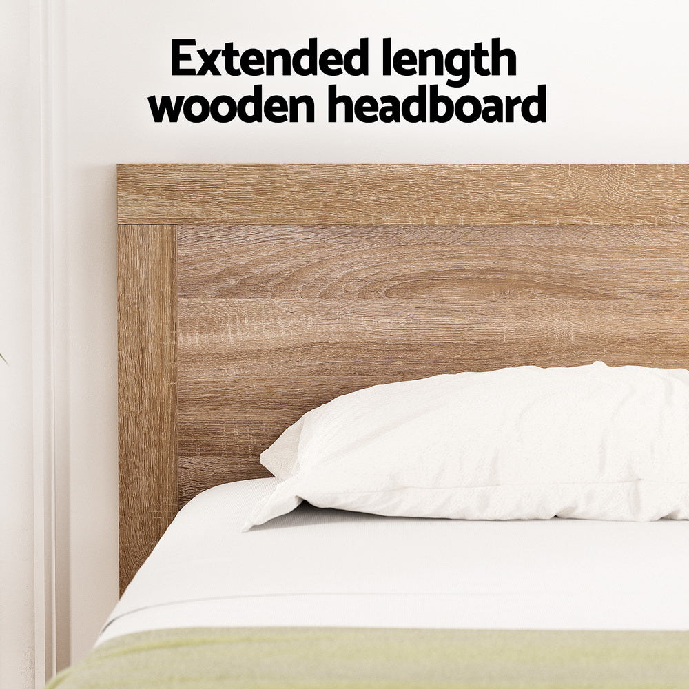Cabarita Double Acacia Wooden Bed Frame – Oatmeal
