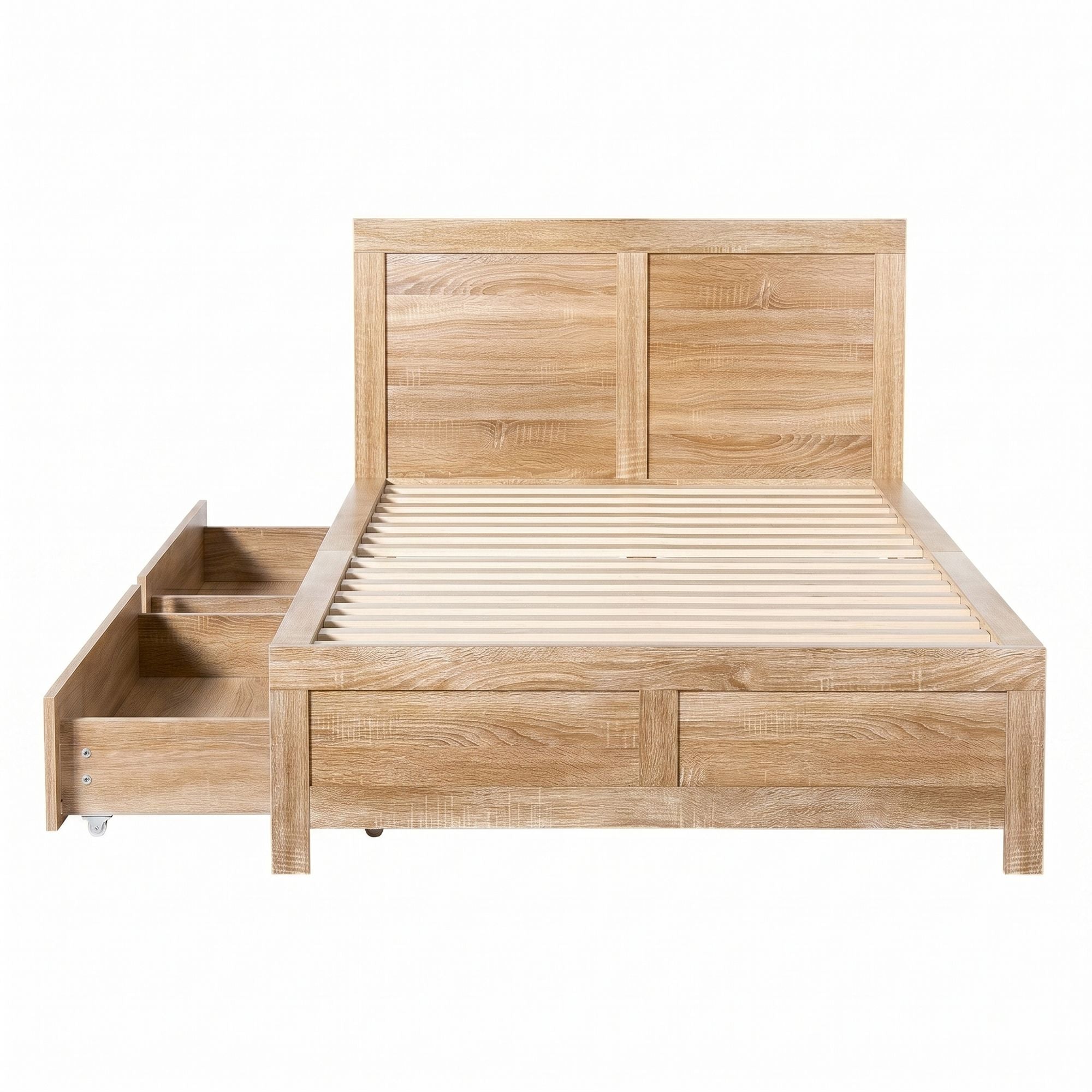King Single Size Bed Frame with 2 Drawers Bedroom Furniture