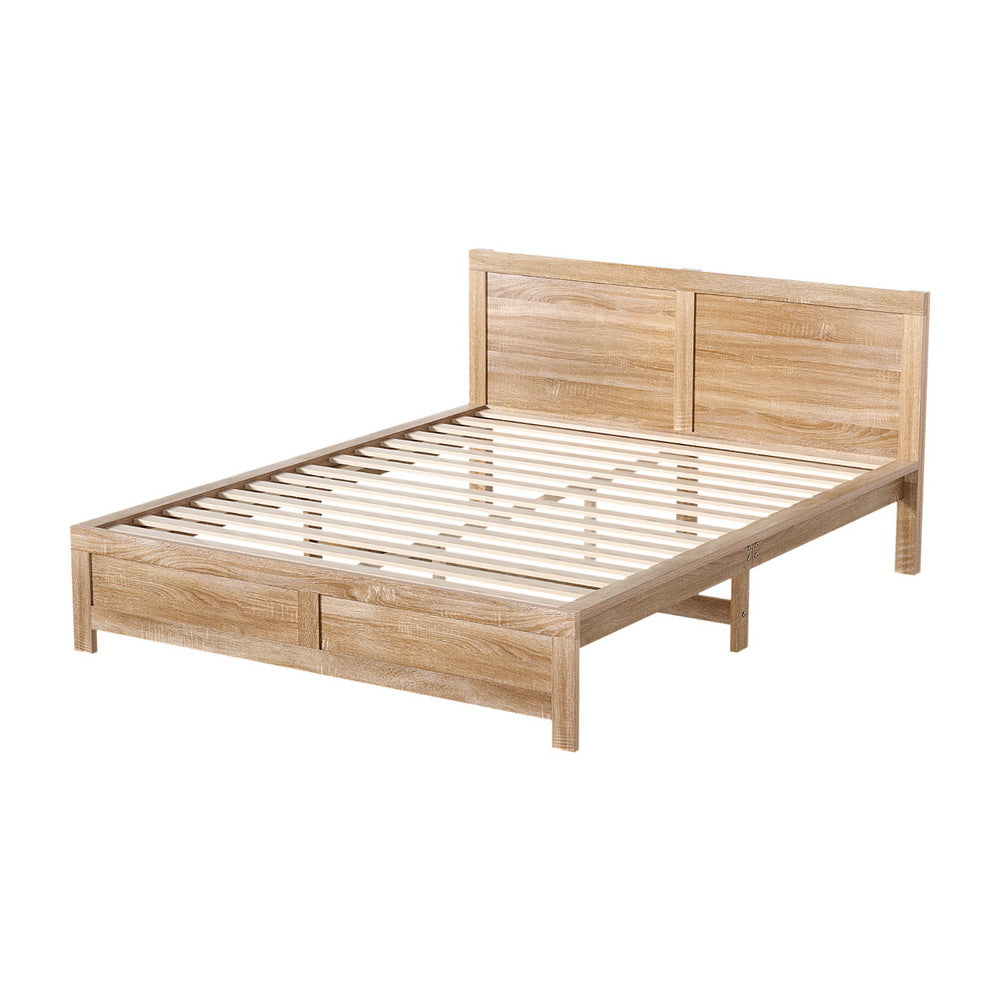 Cabarita Queen Acacia Wooden Bed Frame – Oatmeal