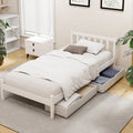 Somerleigh Single Bed Frame with Two Storage Drawers – White