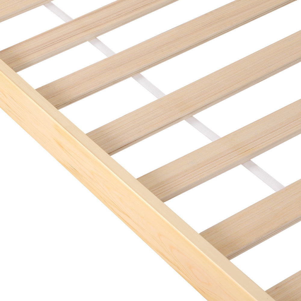 Rita Rattan Double Wooden Bed Frame Pine