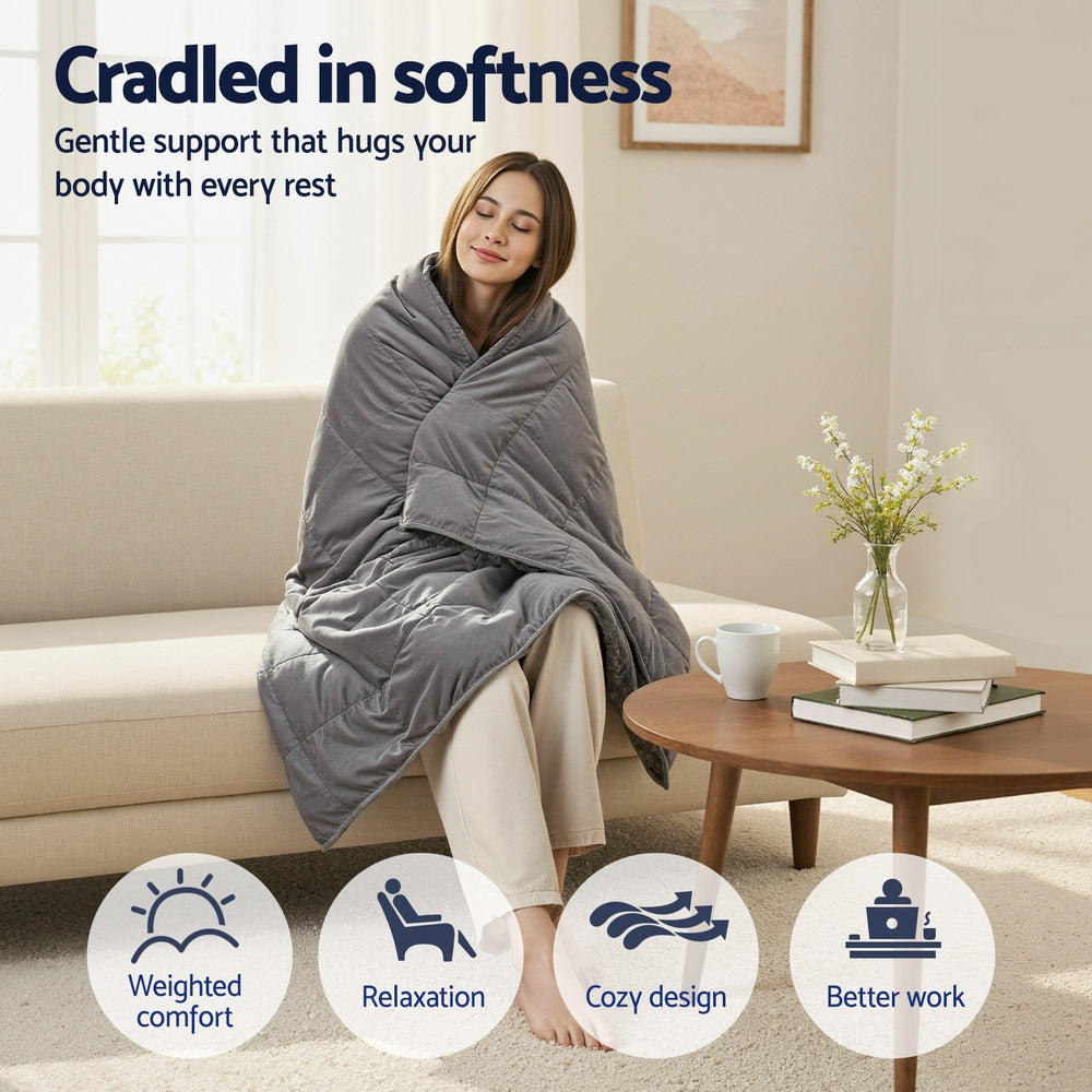 5.5KG Weighted Blanket Adults Kid Anti Anxiety Gravity Blankets Sherpa Fleece