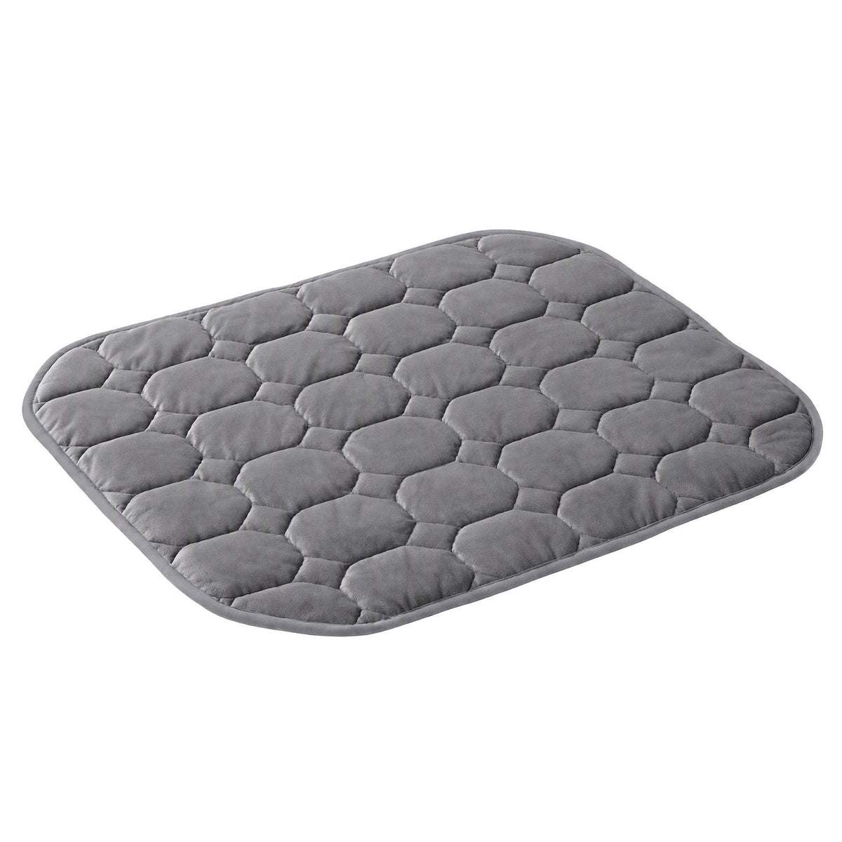 Weighted Lap Blanket 3.2KG Quilted Glass Bead Fill with Crystal Velvet - Grey