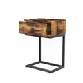 Industrial Bedside Table with Drawers - Oak