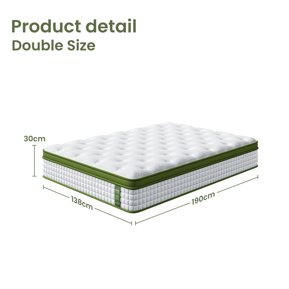Pressure Relief Euro Top Pocket Spring Hybrid Mattress 30cm – Double