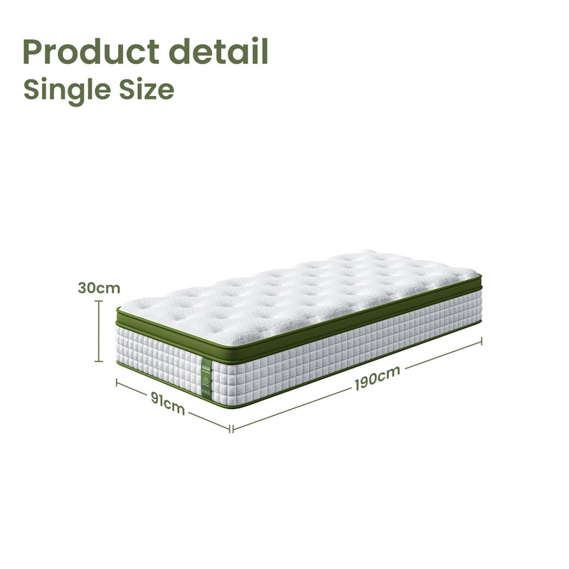 Pressure Relief Euro Top Pocket Spring Hybrid Mattress 30cm – Single-2