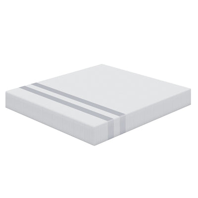 King Memory Foam Mattress 25cm Cooling Gel Foam Mattress in a Box Medium Feel with white cover and gray stripe design