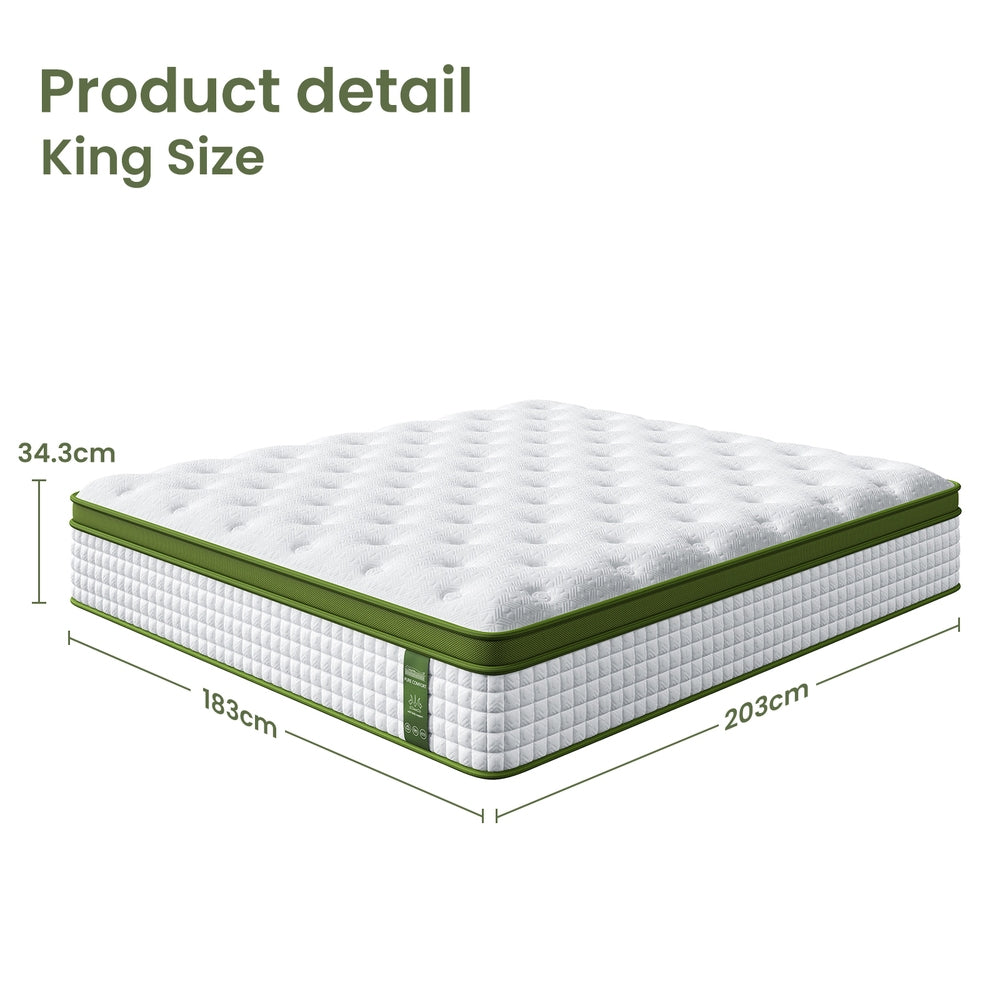 Pure Comfort Hybrid Euro Top Mattress 34cm Thick - King