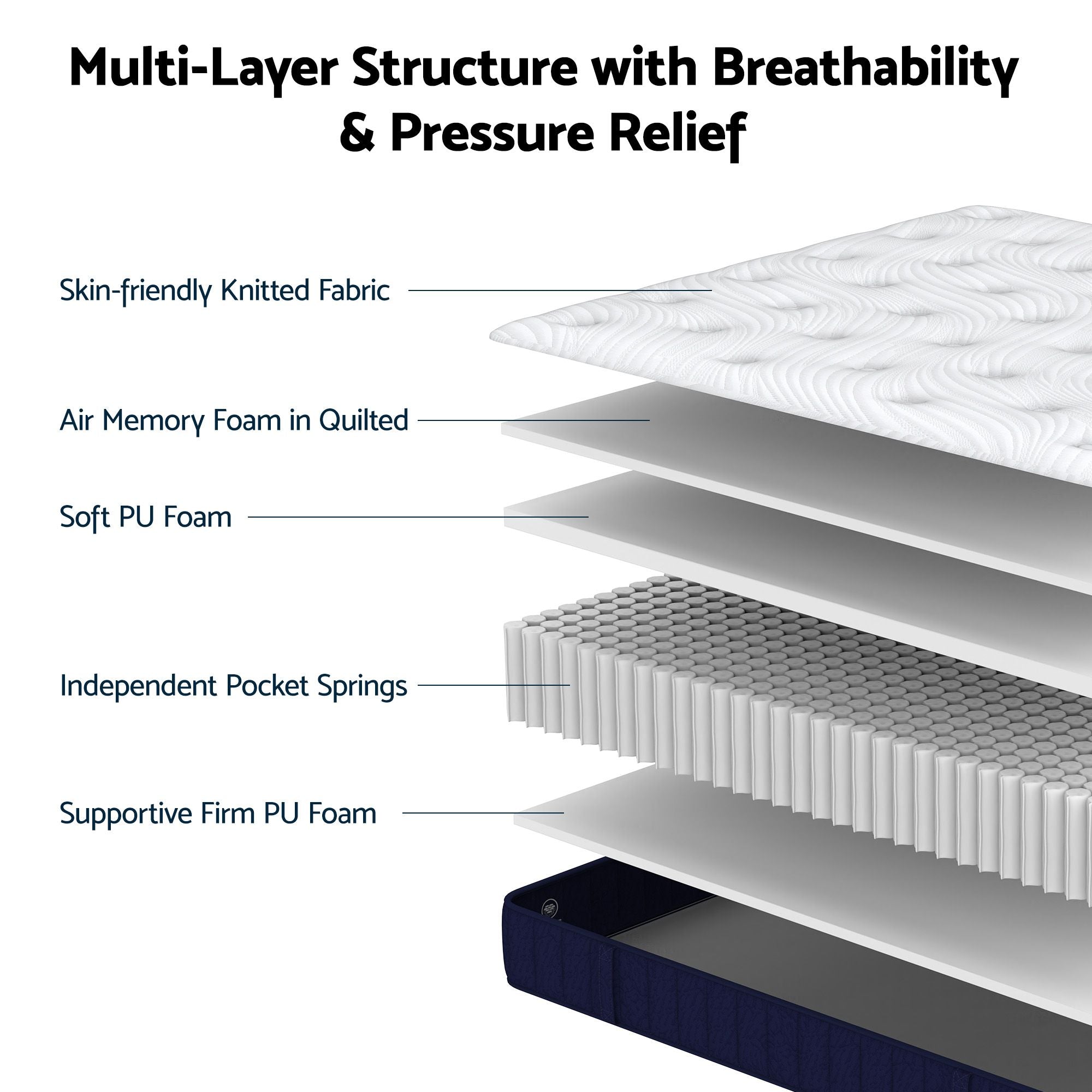 Queen 26cm Firm Orthopedic Mattress and Oatmeal Wooden Bed Frame Bundle