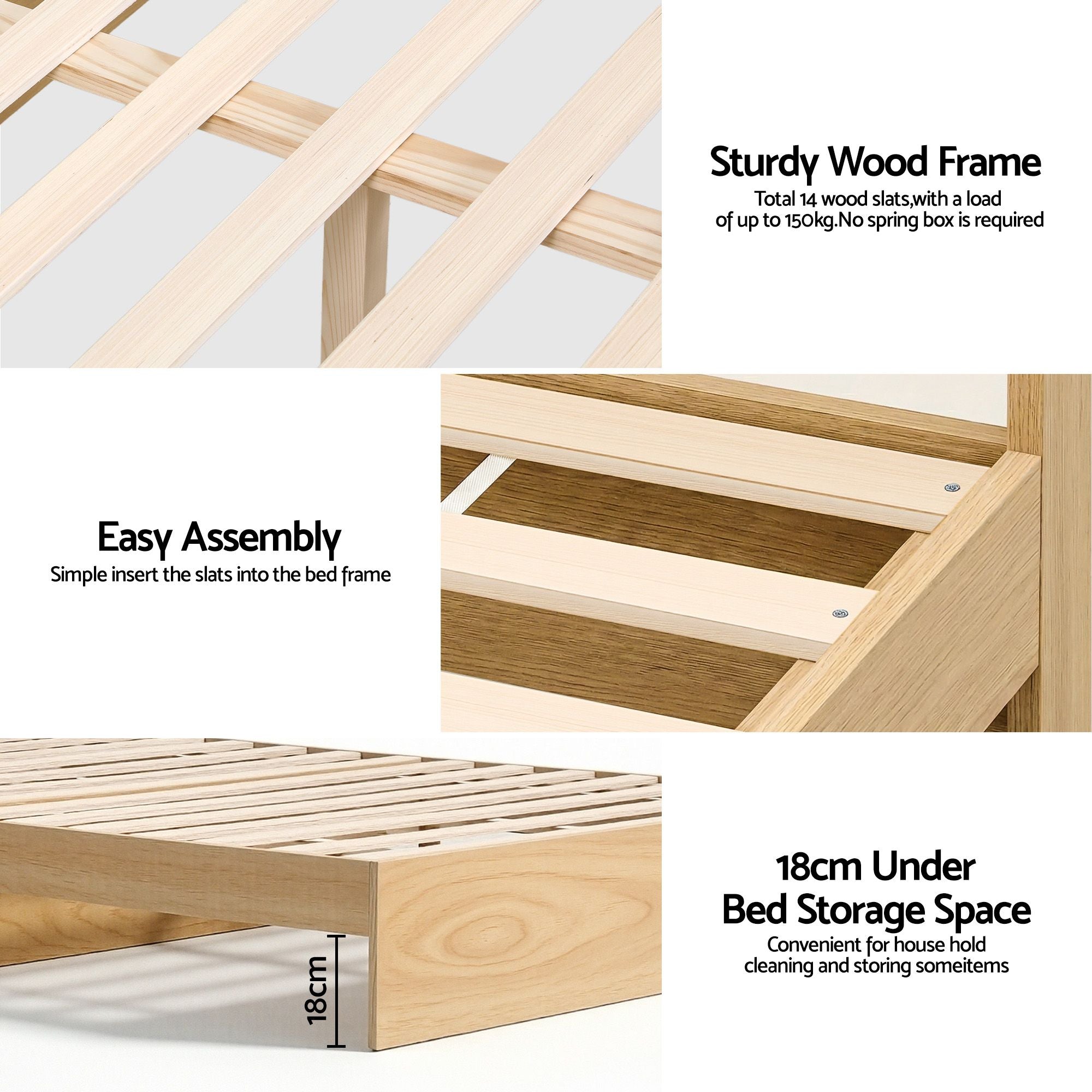 Queen 26cm Firm Mattress and Storage Bed Frame Bundle