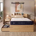 Single 26cm Firm Mattress with Storage Bed Frame - Neutral