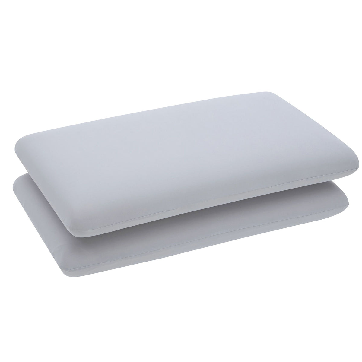 Cooling Memory Foam Queen Pillows Set of 2 70x40x10cm with Washable Cover - White
