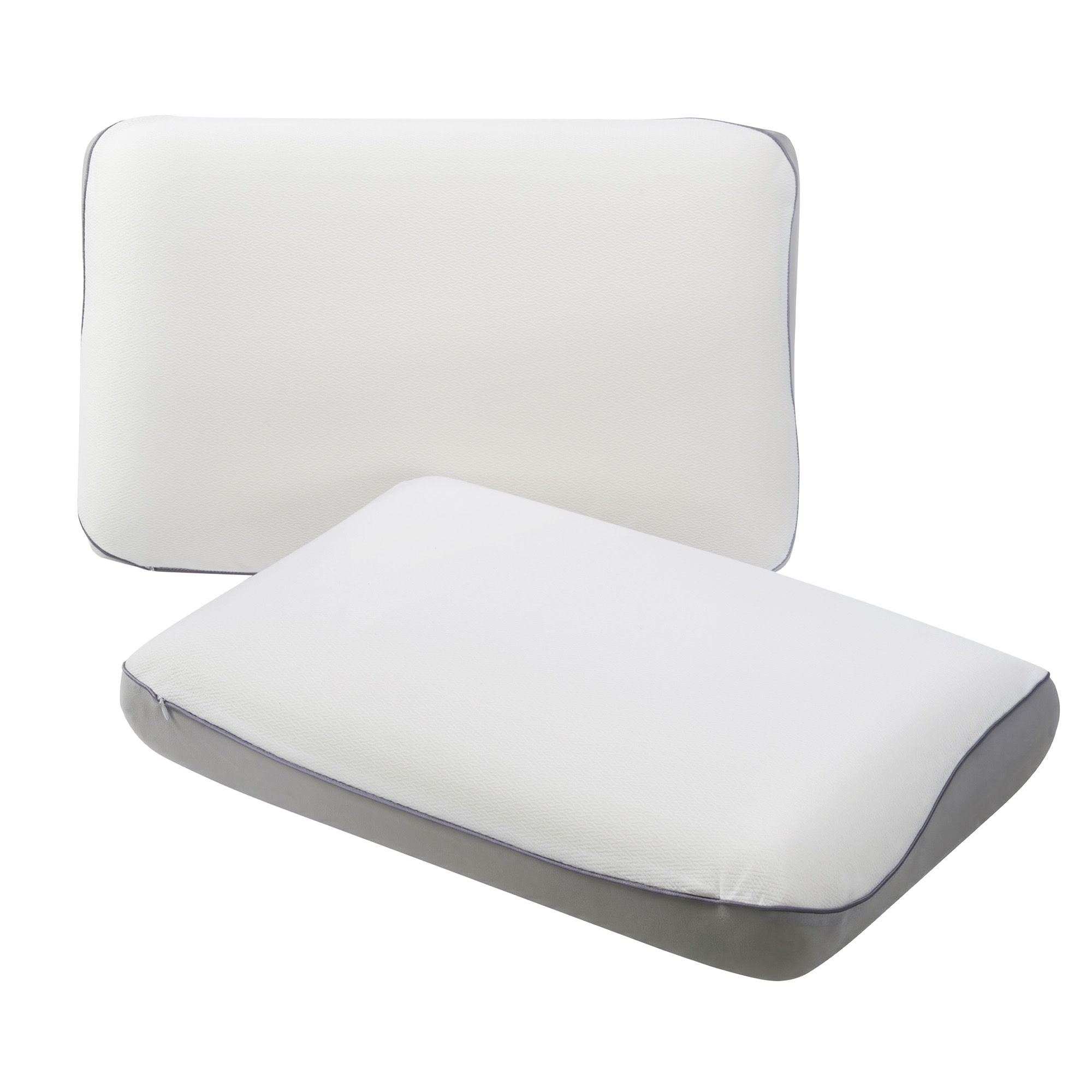 Reversible Dual-Sided Memory Foam Pillow, Ice-Cooling & Warm Fabric Sides, 55D Ultra-High Density Ergonomic Contour Pillow for Neck Pain Relief, Back & Side Sleepers