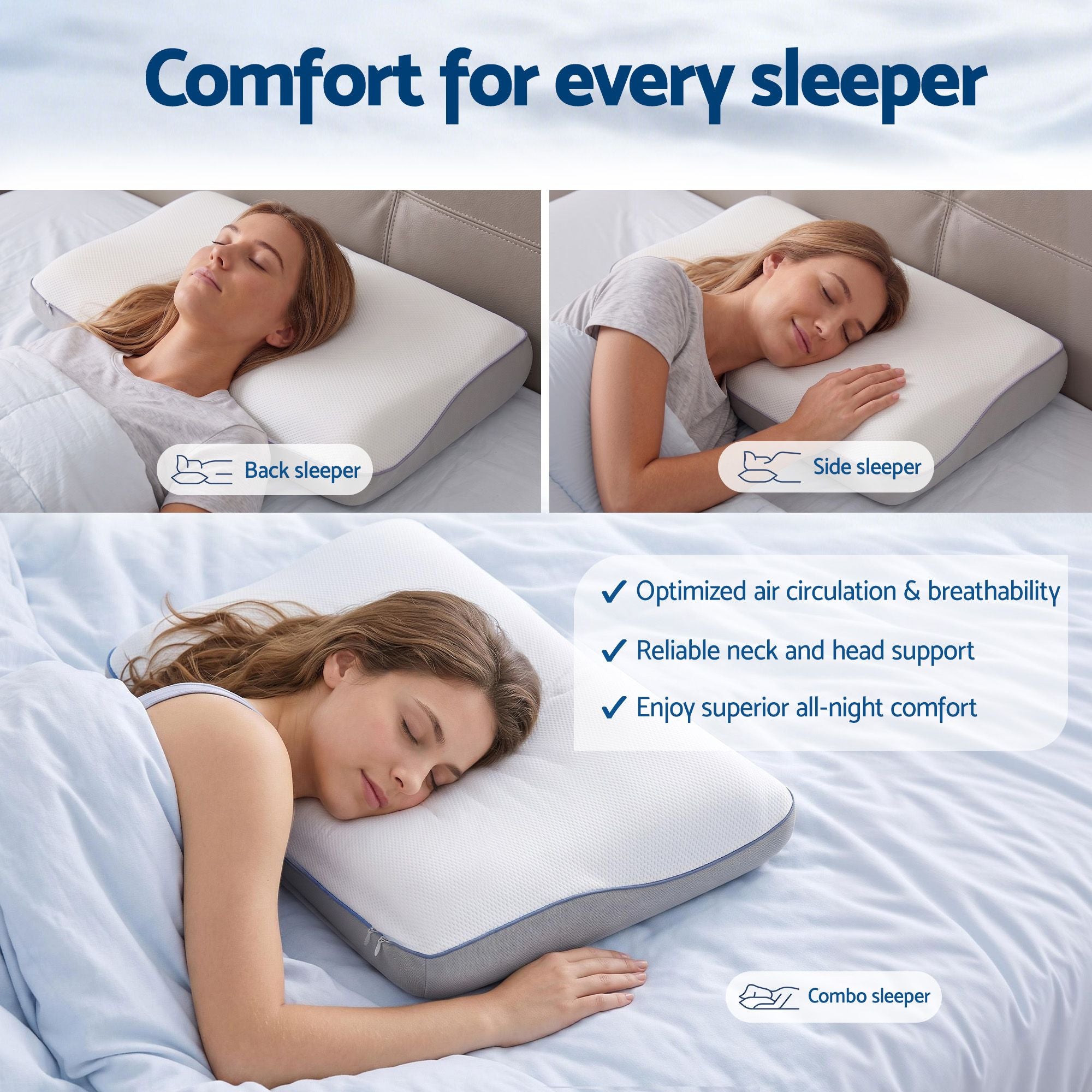Reversible Dual-Sided Memory Foam Pillow, Ice-Cooling & Warm Fabric Sides, 55D Ultra-High Density Ergonomic Contour Pillow for Neck Pain Relief, Back & Side Sleepers