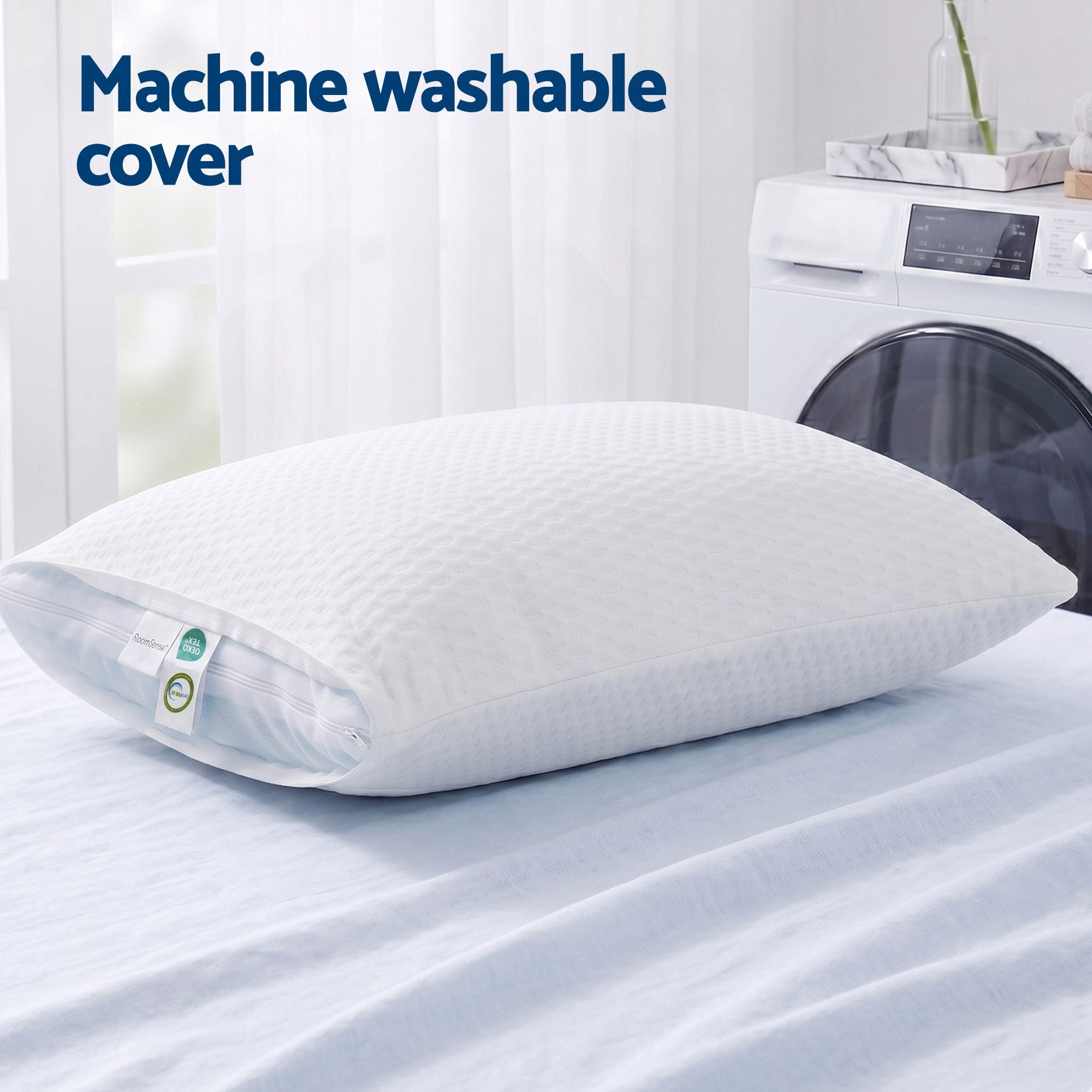 Cooling Memory Foam Pillow Pillows 1 Pack, Anti-Flattening Bed Pillows for Hot Sleepers, Adjustable Shredded Gel Side Sleeper Pillow for Neck Support, Washable Cover, 72x50x15cm